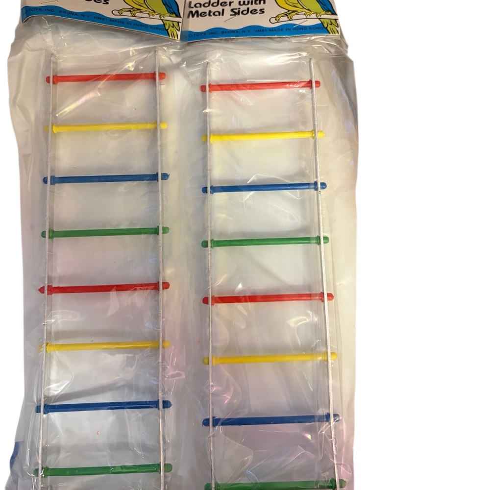2 Vo-Toys Hanging Ladder 9" Metal sides & Hanger with Plastic Rung Bird Cage Toy